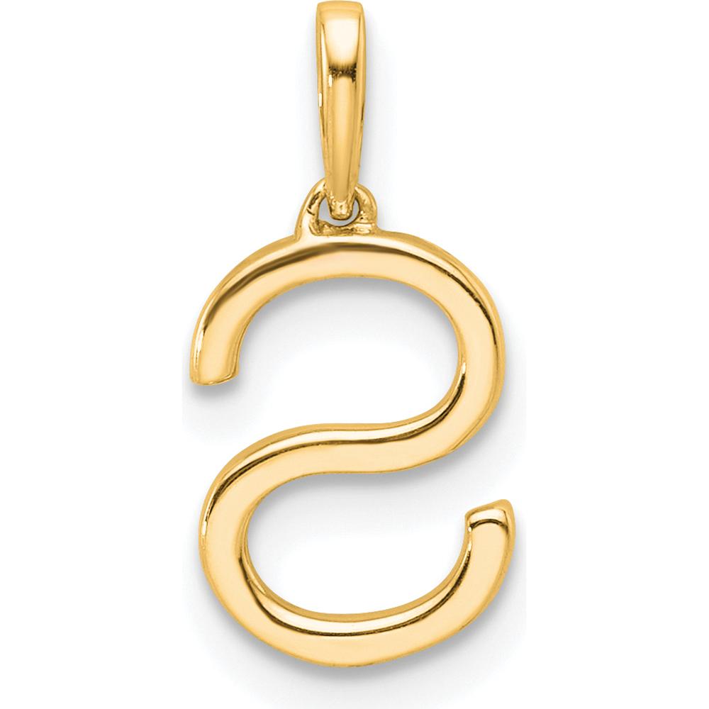10K Yellow Gold Diamond "S" Initial Pendant with Prong Set Diamonds by Oro Pregiato