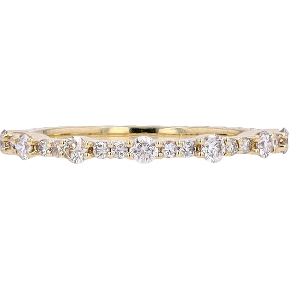 10K Yellow Gold Diamond Stackable Band - 0.35 Carat Total Diamond Weight