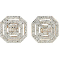 10K Yellow Gold Diamond Stud Earrings - 0.57 Carat Total Diamond Weight