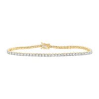 10K Yellow Gold Diamond Tennis Bracelet - 1 Carat Total Diamond Weight