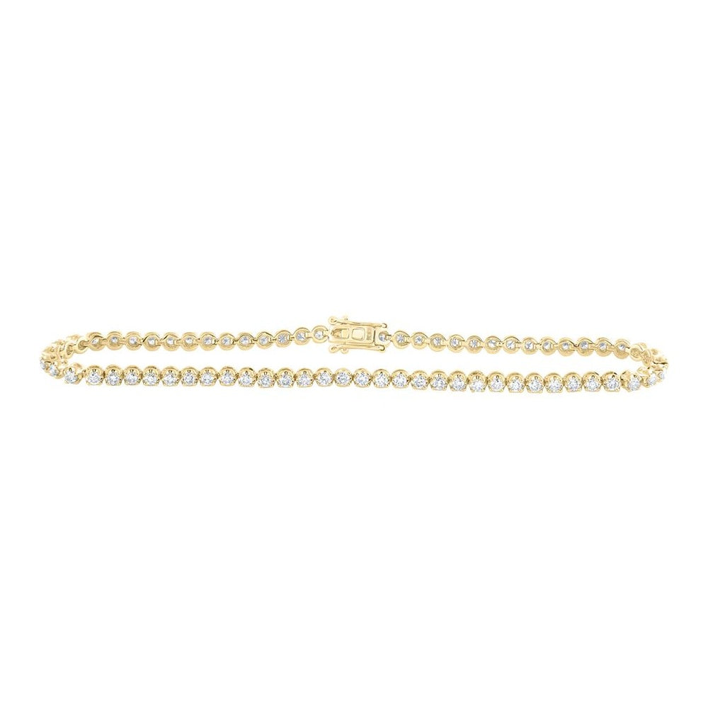 10K Yellow Gold Diamond Tennis Bracelet - 2 1/4 Carat Total Diamond Weight