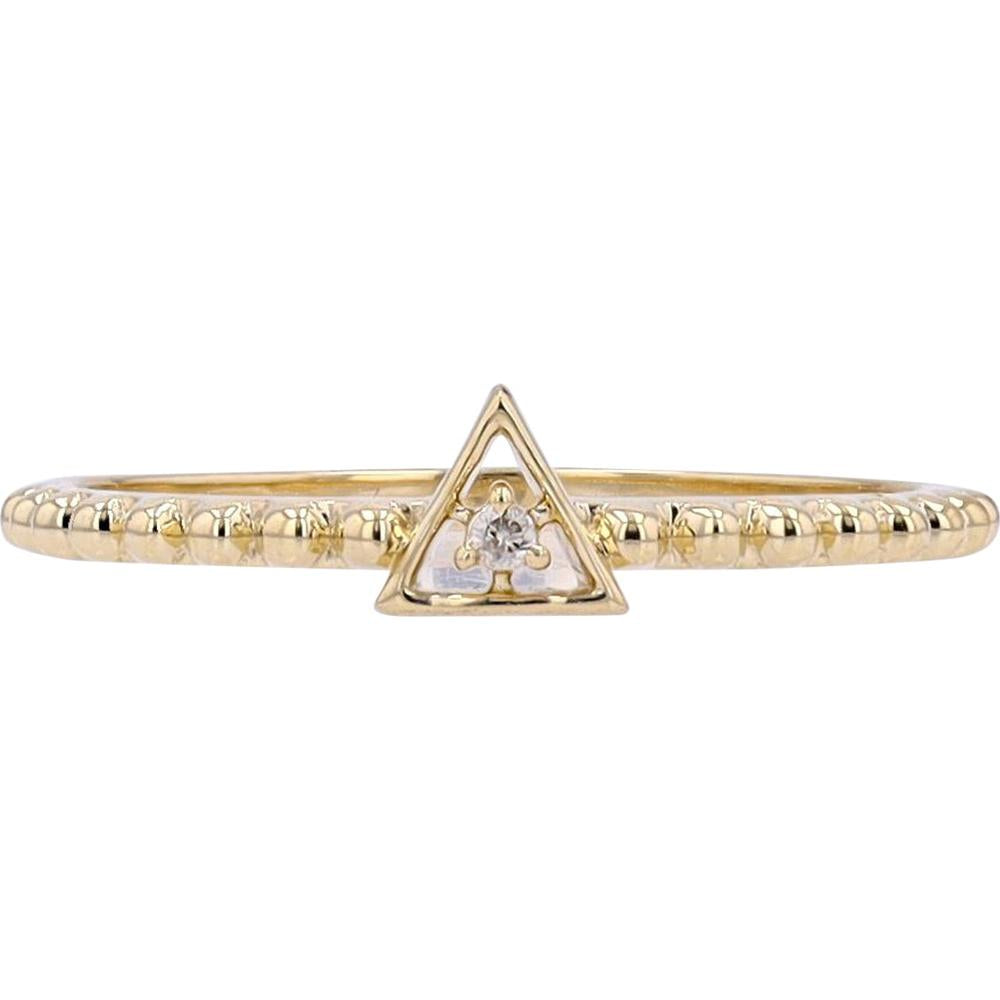 10K Yellow Gold Diamond Triangle Ring - 0.01 Carat Total Diamond Weight