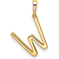 10K Yellow Gold Diamond "W" Initial Pendant with Polished Finish by Oro Pregiato