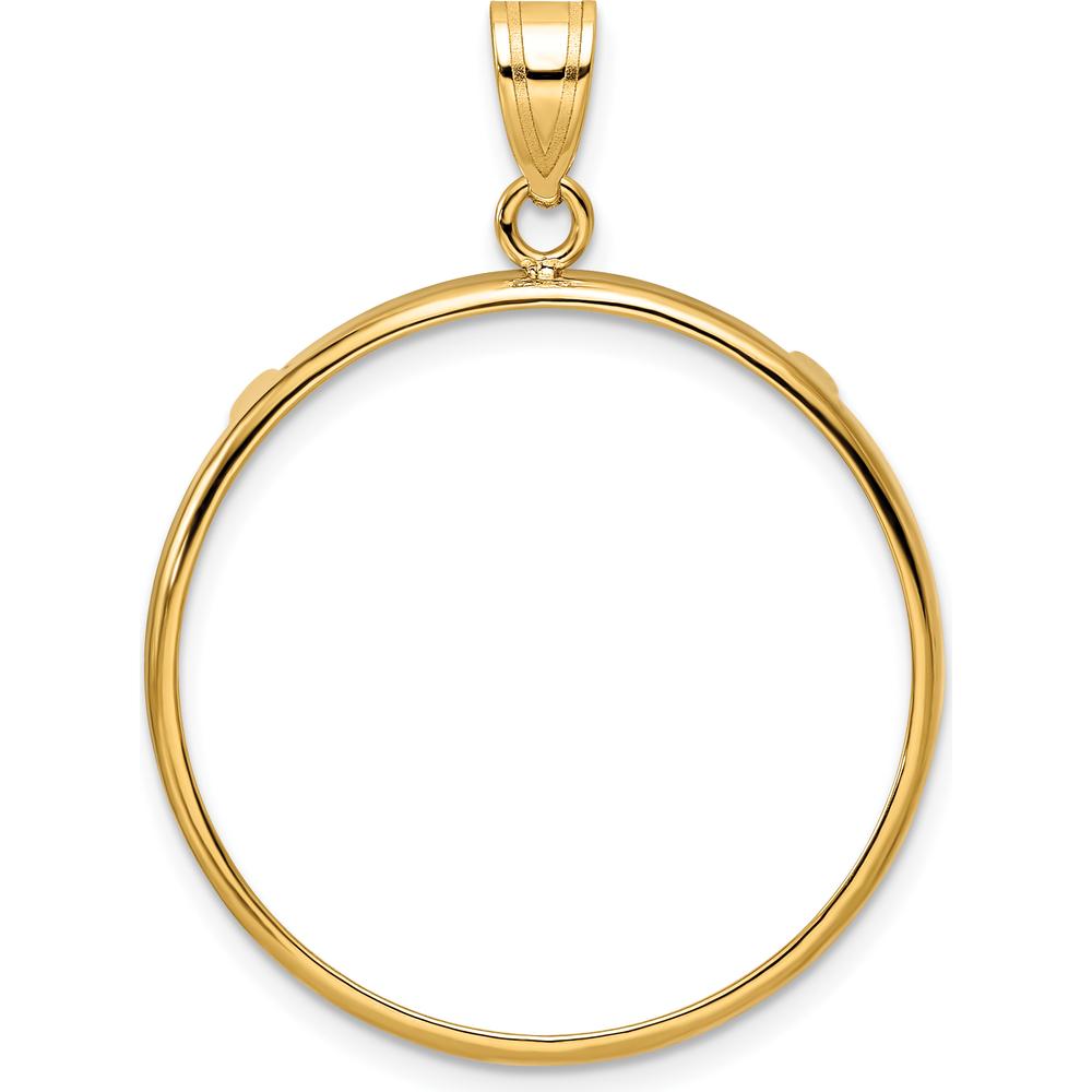 10K Yellow Gold Distinguished Coin Bezel Pendant for 1/2 oz. American Eagle Coin - 37.85mm Length