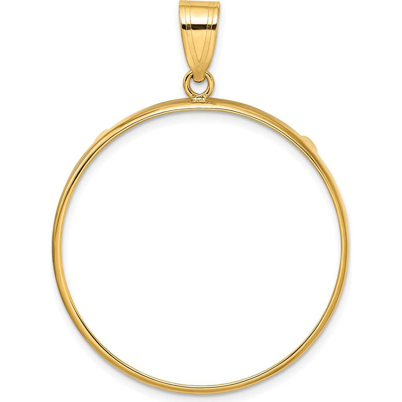 10K Yellow Gold Distinguished Coin Bezel Pendant for 1 oz. American Eagle Coin