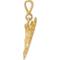 10K Yellow Gold Eagle Charm Pendant - 30mm x 41mm