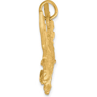 10K Yellow Gold Eagle Charm Pendant - Polished Finish, 25mm x 16mm