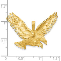 10K Yellow Gold Eagle Charm Pendant with Sandblast Finish - 20mm x 41mm