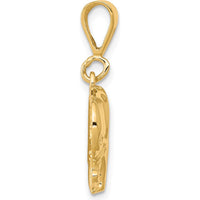 10K Yellow Gold Elephant Charm Pendant with Polished Finish - 25mm Length