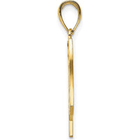 10K Yellow Gold Enamel American Flag Charm Pendant - Polished Finish
