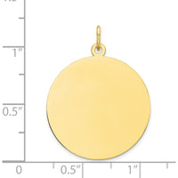 10K Yellow Gold Engravable Circular Disc Charm - Polished Finish, 21.25mm