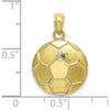 10K Yellow Gold Engraveable Soccer Ball Charm - 13mm Width