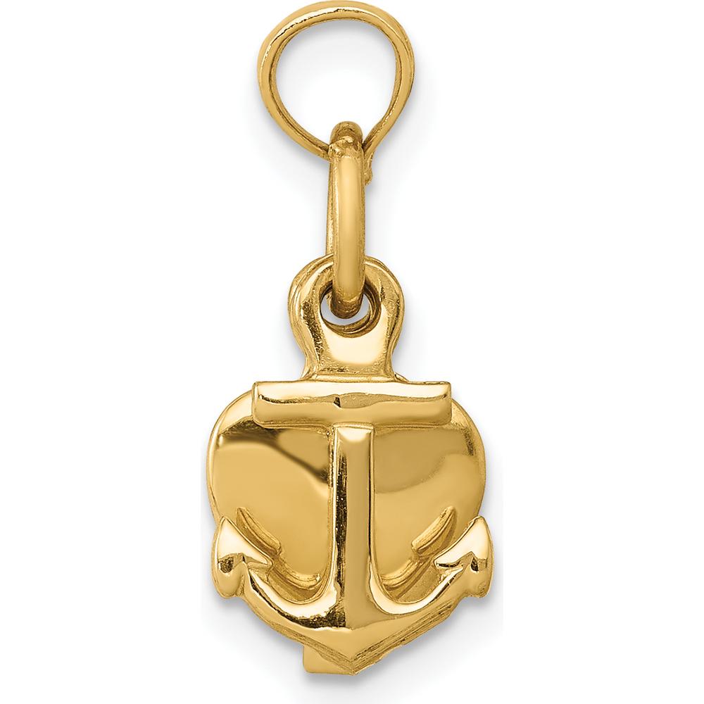 10K Yellow Gold Faith, Hope & Charity 3D Charm with Movable Bail