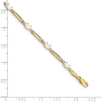 10K Yellow Gold Fancy Diamond and Oval Opal Bracelet - 0.25 Carats Total Opal Weight by Oro Pregiato