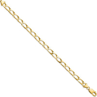 10K Yellow Gold Fancy Link Bracelet - 8" Length, Polished Finish, Lobster Clasp