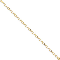 10K Yellow Gold Fancy Link Bracelet with Polished Finish - 7.25"