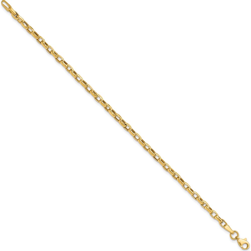 10K Yellow Gold Fancy Link Cable Chain Bracelet - 7.25"