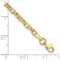 10K Yellow Gold Fancy Link Cable Chain Bracelet - 7.25"