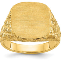 10K Yellow Gold Fancy Men's Ring with Polished Finish by IBGoodman