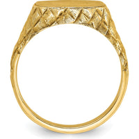 10K Yellow Gold Fancy Men's Ring with Polished Finish by IBGoodman