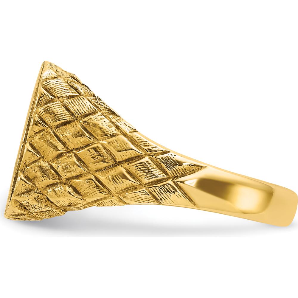 10K Yellow Gold Fancy Men's Ring with Polished Finish by IBGoodman