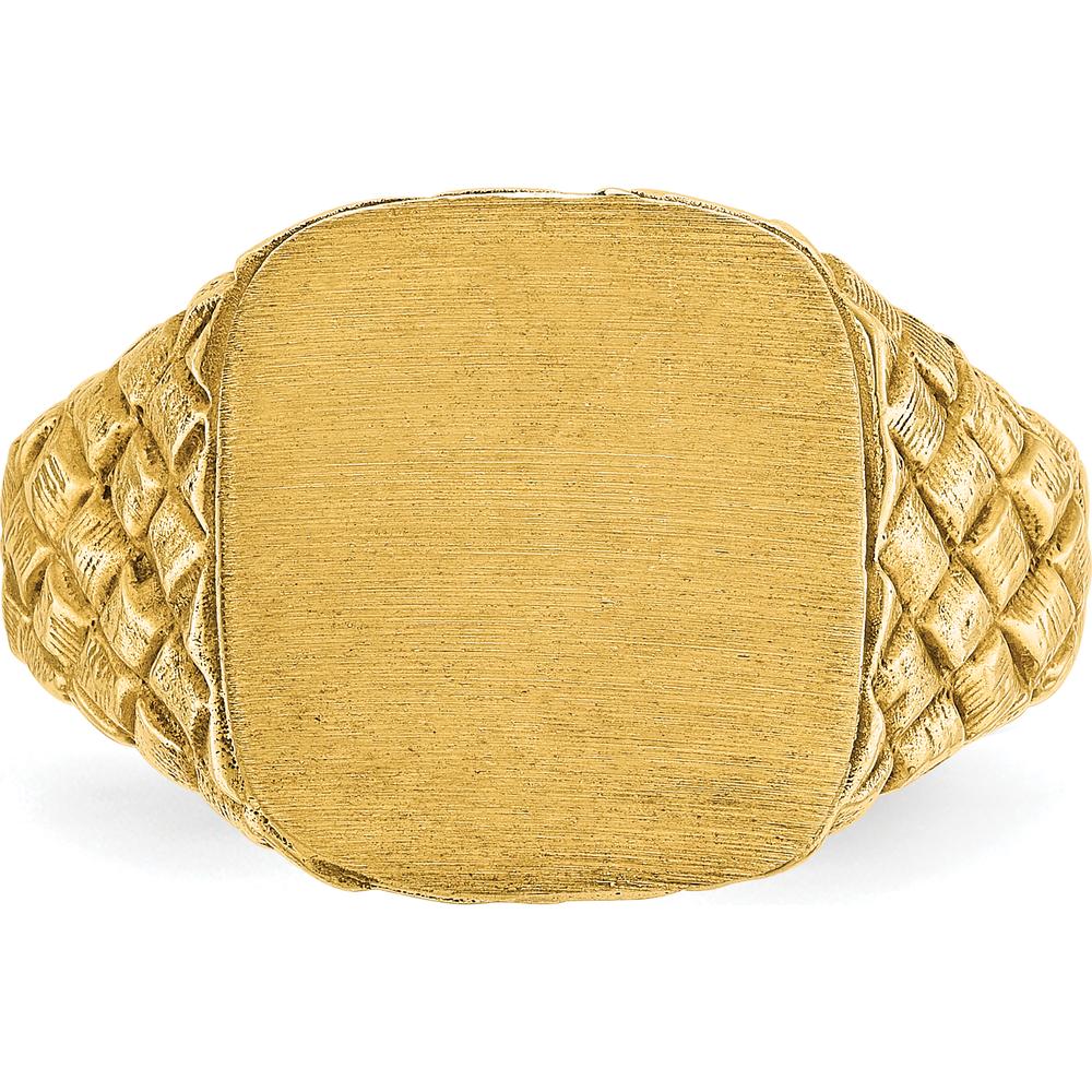 10K Yellow Gold Fancy Men's Ring with Polished Finish by IBGoodman