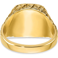 10K Yellow Gold Fancy Men's Ring with Polished Finish by IBGoodman