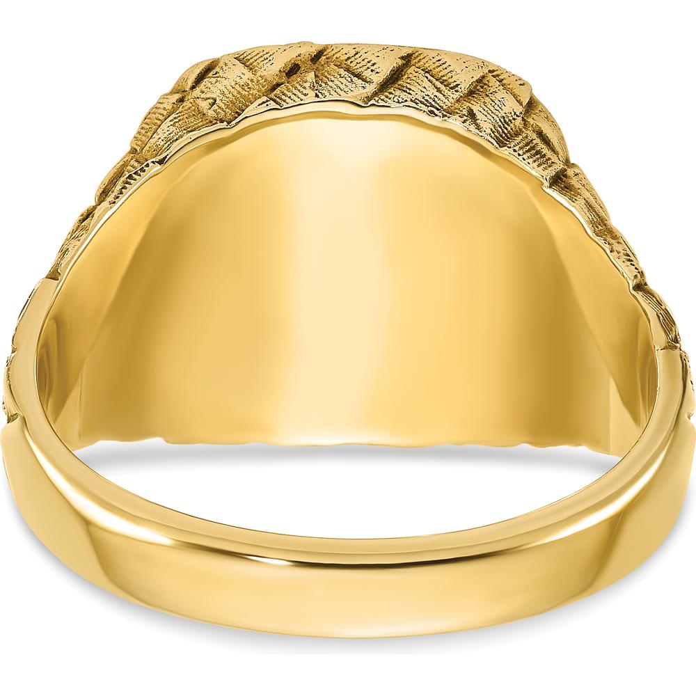 10K Yellow Gold Fancy Men's Ring with Polished Finish by IBGoodman