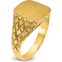 10K Yellow Gold Fancy Men's Ring with Polished Finish by IBGoodman