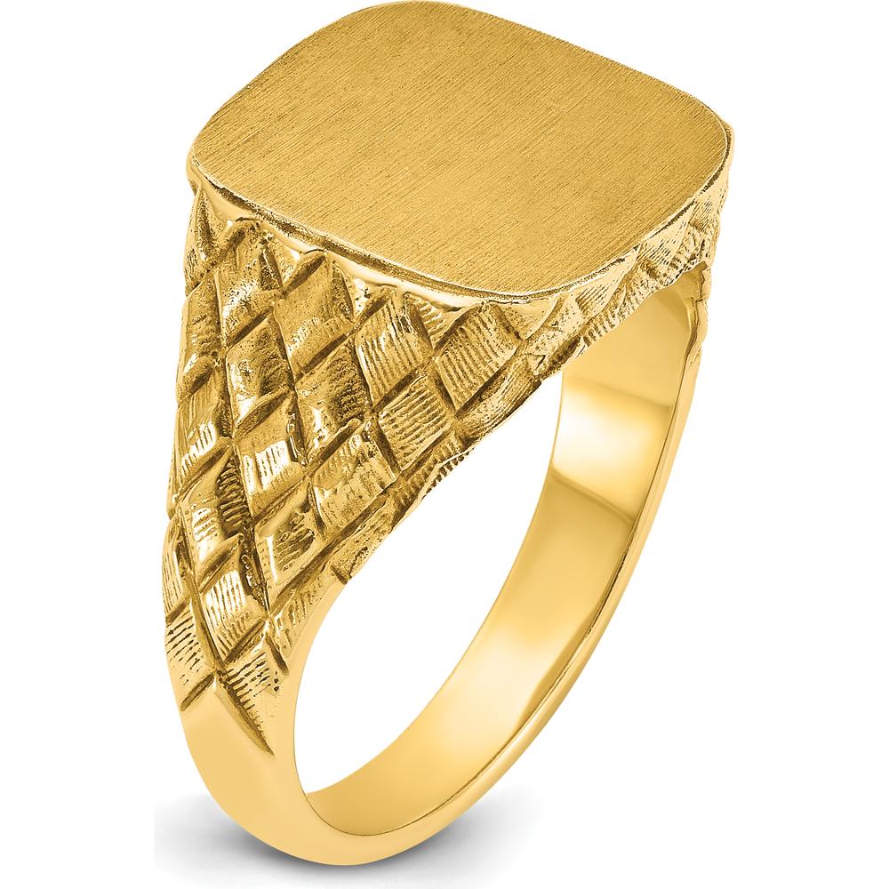 10K Yellow Gold Fancy Men's Ring with Polished Finish by IBGoodman