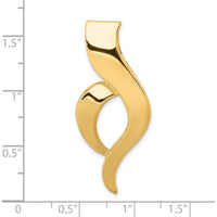 10K Yellow Gold Fancy Omega Slide Necklace - Modern Free Form Design