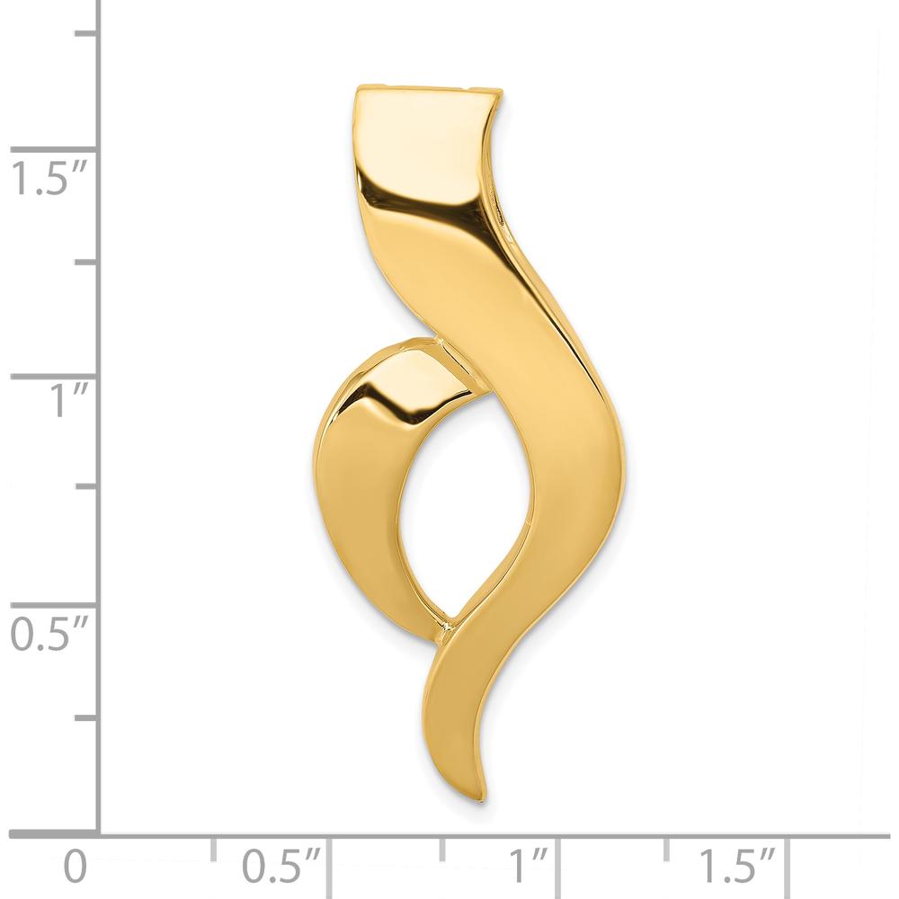 10K Yellow Gold Fancy Omega Slide Necklace - Modern Free Form Design