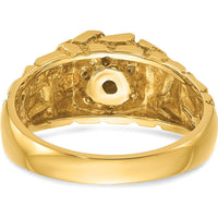 10K Yellow Gold Fancy Ring with Diamond Accents - Polished Finish by IBGoodman