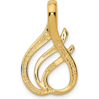 10K Yellow Gold Fancy Slide Pendant - Elegant Fluid Design
