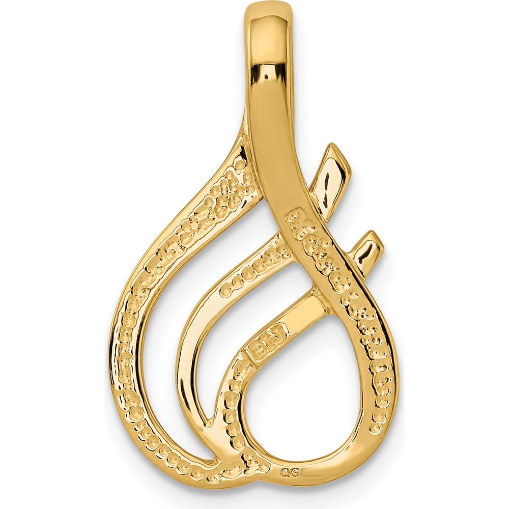 10K Yellow Gold Fancy Slide Pendant - Elegant Fluid Design