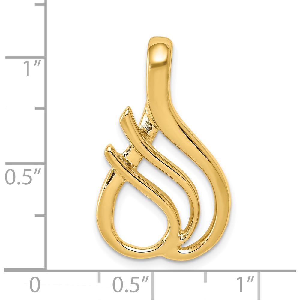 10K Yellow Gold Fancy Slide Pendant - Elegant Fluid Design