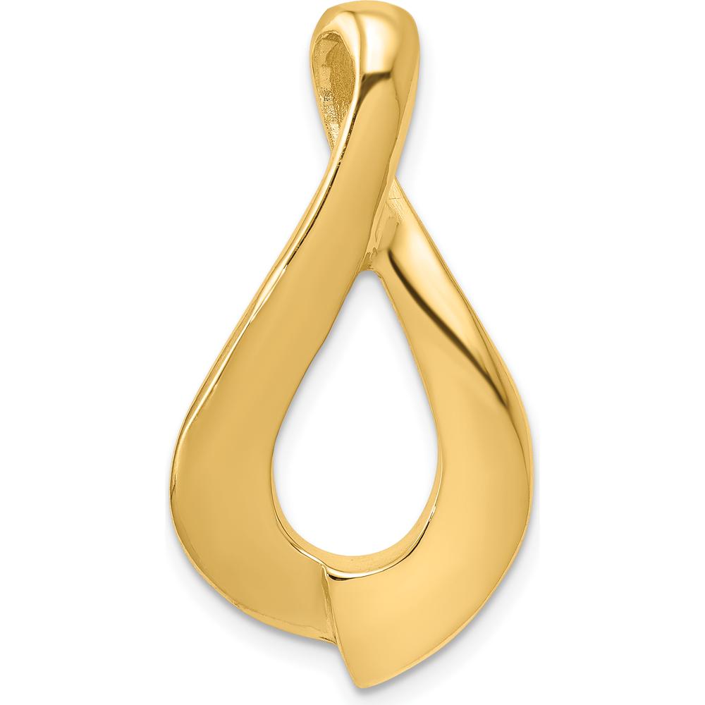 10K Yellow Gold Fancy Slide Pendant - Elegant Teardrop Design