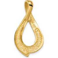 10K Yellow Gold Fancy Slide Pendant - Elegant Teardrop Design