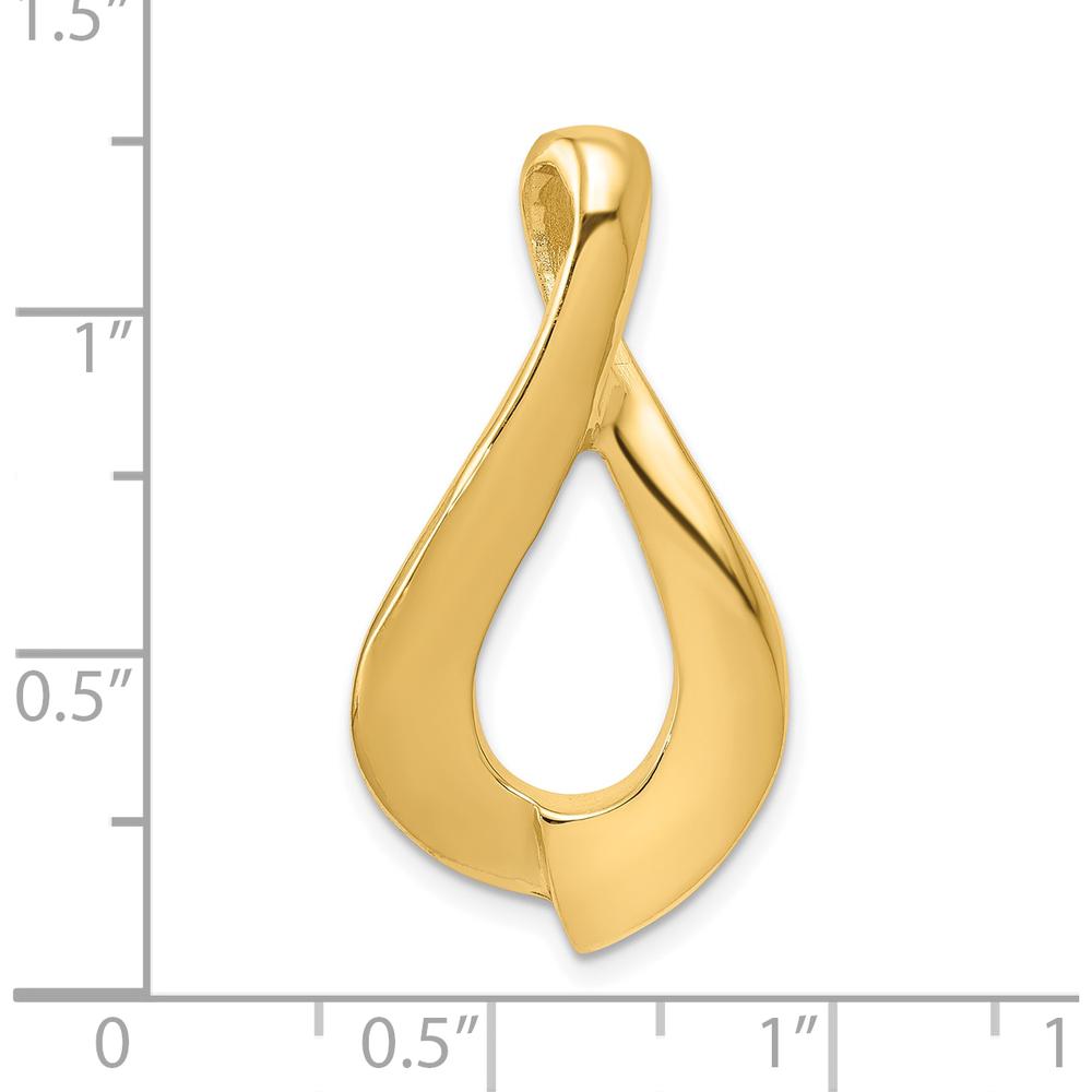 10K Yellow Gold Fancy Slide Pendant - Elegant Teardrop Design