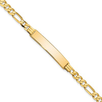 10K Yellow Gold Figaro Link ID Bracelet - 8"