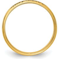 10K Yellow Gold Fingerprint Ring with Polished Finish and Enamel Accent