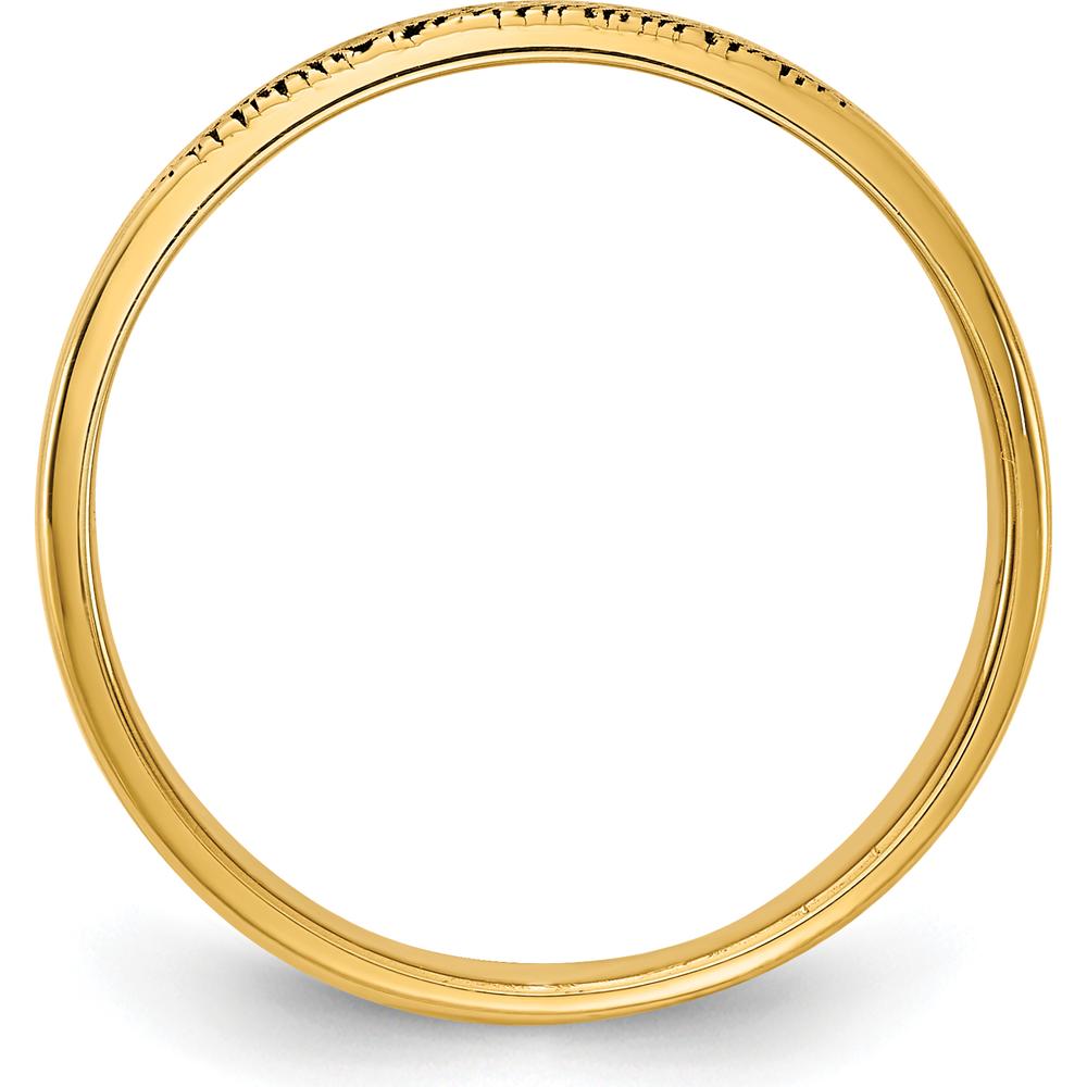 10K Yellow Gold Fingerprint Ring with Polished Finish and Enamel Accent