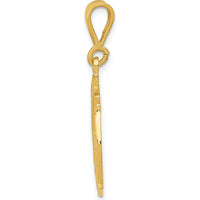 10K Yellow Gold Fire Rescue Pendant - Polished Shield Design