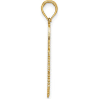 10K Yellow Gold Firefighter Badge Charm with Polished Finish - 24.5mm Length