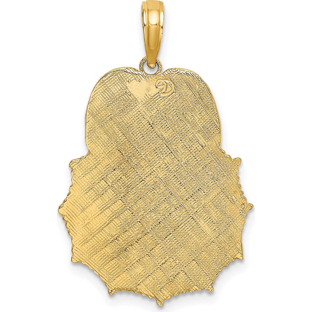 10K Yellow Gold Firefighter Badge Charm with Polished Finish - 24.5mm Length