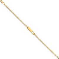 10K Yellow Gold Flat Anchor Link ID Bracelet with Engravable 20mm Charm