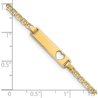 10K Yellow Gold Flat Anchor Link ID Bracelet with Engravable 20mm Charm