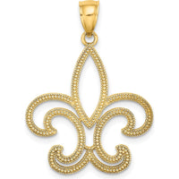 10K Yellow Gold Fleur De Lis Pendant with Polished Finish