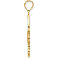 10K Yellow Gold Fleur De Lis Pendant with Polished Finish