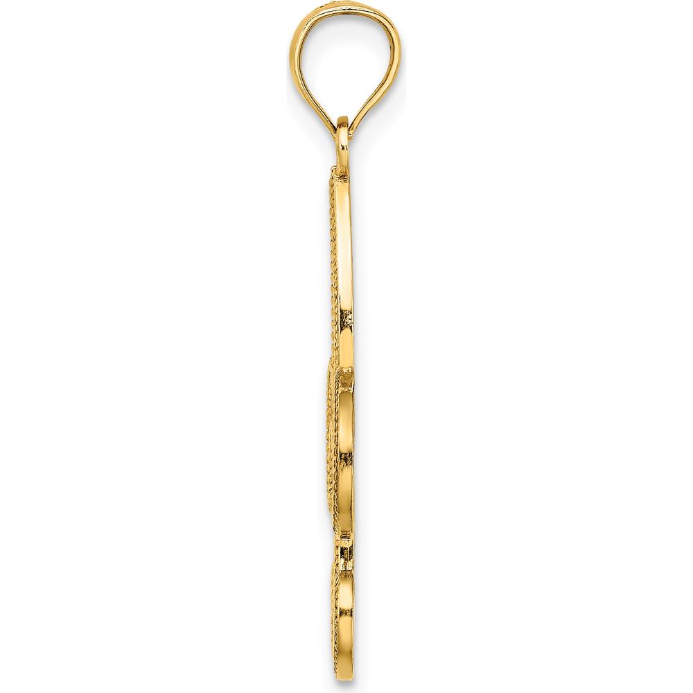 10K Yellow Gold Fleur De Lis Pendant with Polished Finish
